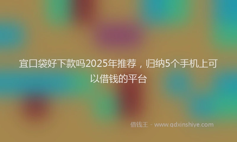 宜口袋好下款吗2025年推荐，归纳5个手机上可以借钱的平台