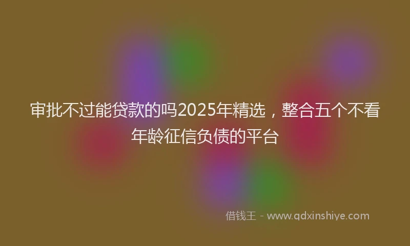 审批不过能贷款的吗2025年精选，整合五个不看年龄征信负债的平台