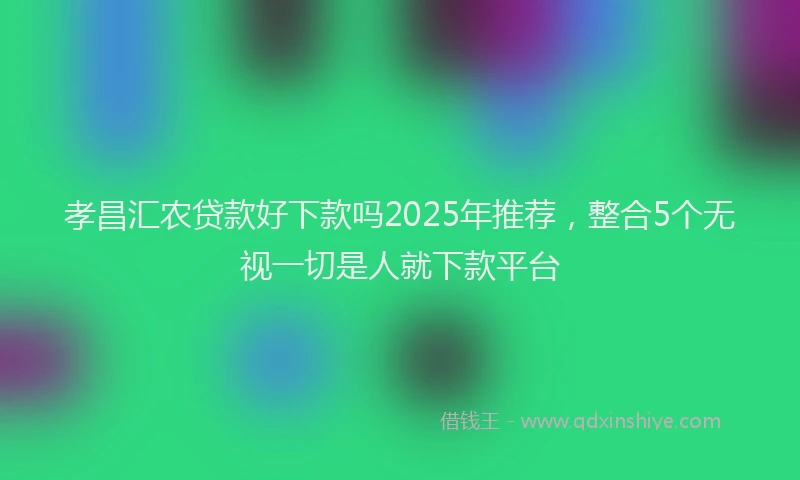 孝昌汇农贷款好下款吗2025年推荐，整合5个无视一切是人就下款平台