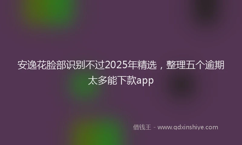 安逸花脸部识别不过2025年精选，整理五个逾期太多能下款app