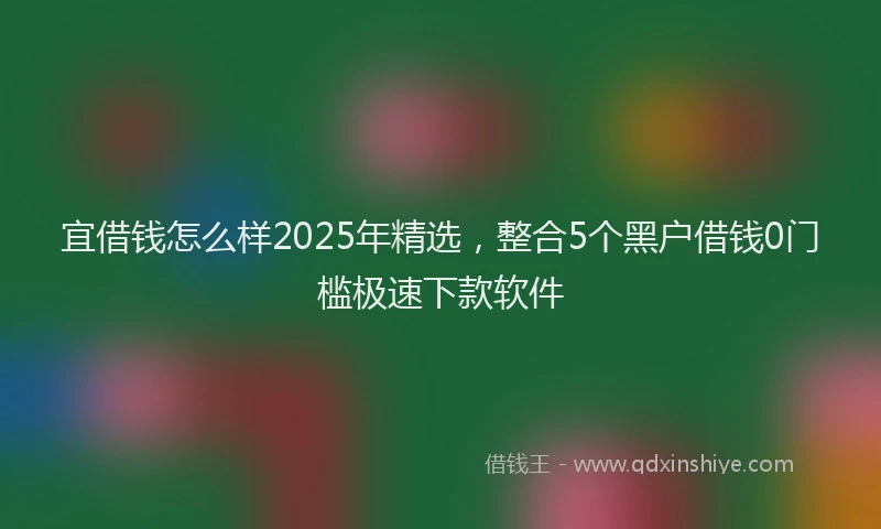 宜借钱怎么样2025年精选，整合5个黑户借钱0门槛极速下款软件