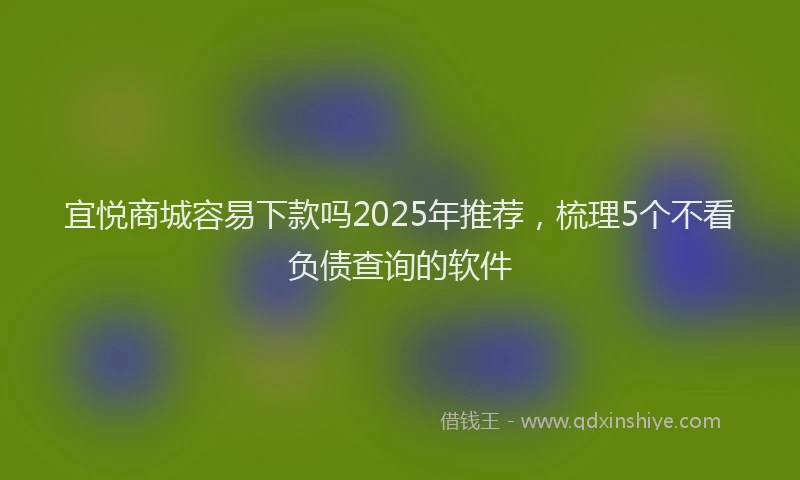 宜悦商城容易下款吗2025年推荐，梳理5个不看负债查询的软件