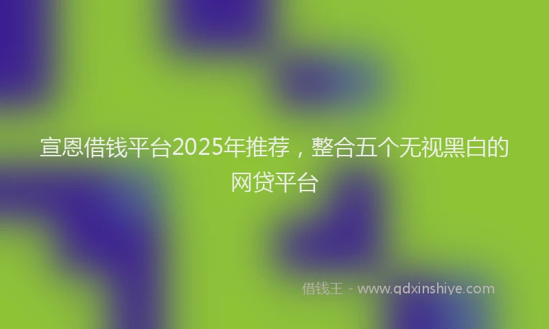 宣恩借钱平台2025年推荐，整合五个无视黑白的网贷平台