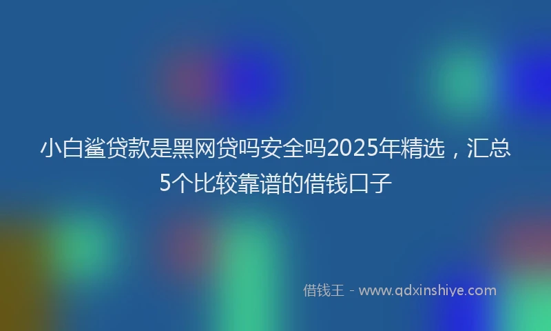 小白鲨贷款是黑网贷吗安全吗2025年精选，汇总5个比较靠谱的借钱口子