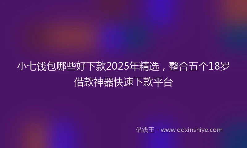 小七钱包哪些好下款2025年精选，整合五个18岁借款神器快速下款平台