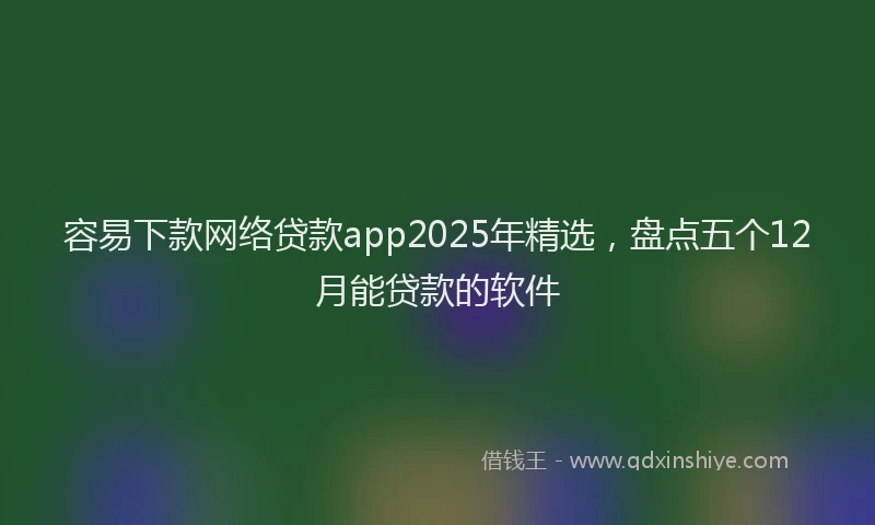 容易下款网络贷款app2025年精选，盘点五个12月能贷款的软件