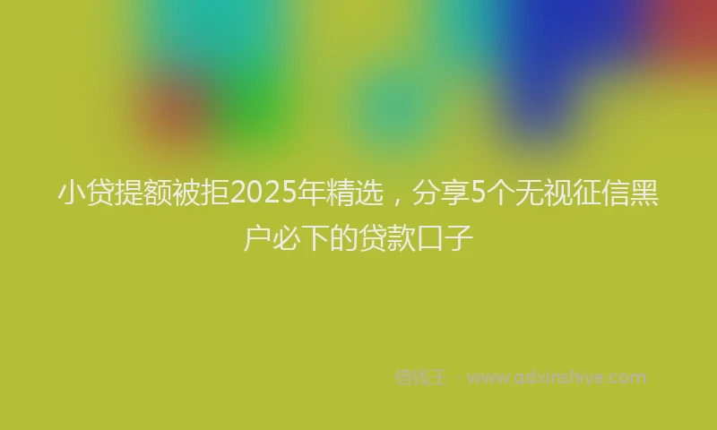 小贷提额被拒2025年精选，分享5个无视征信黑户必下的贷款口子
