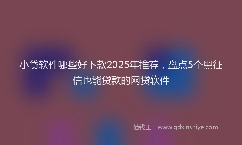 小贷软件哪些好下款2025年推荐，盘点5个黑征信也能贷款的网贷软件