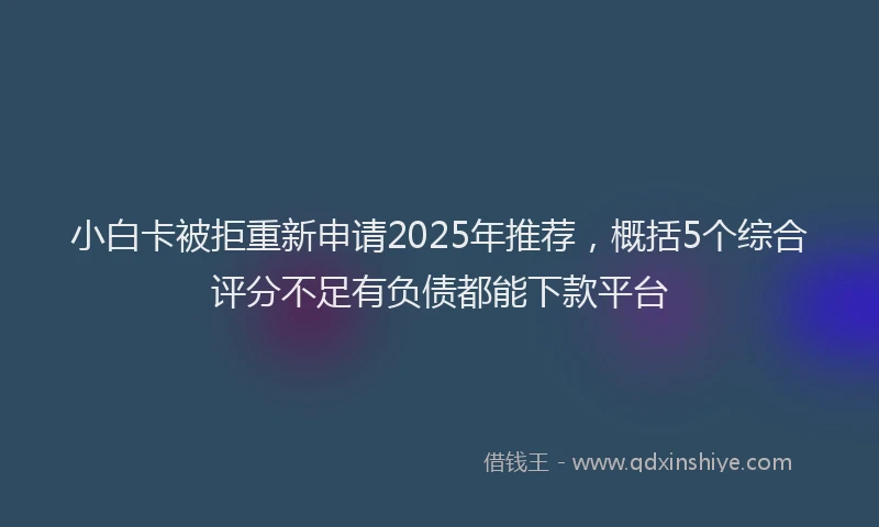 小白卡被拒重新申请2025年推荐，概括5个综合评分不足有负债都能下款平台