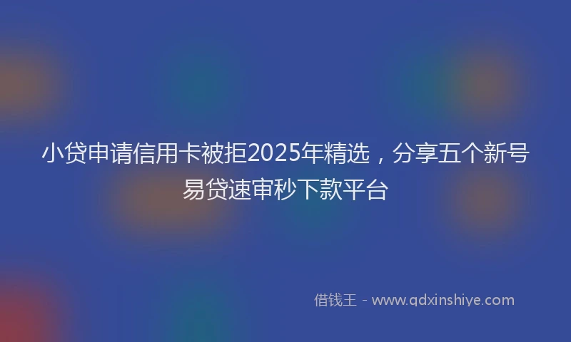 小贷申请信用卡被拒2025年精选，分享五个新号易贷速审秒下款平台