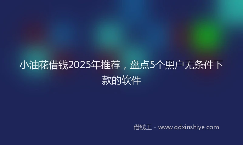 小油花借钱2025年推荐，盘点5个黑户无条件下款的软件