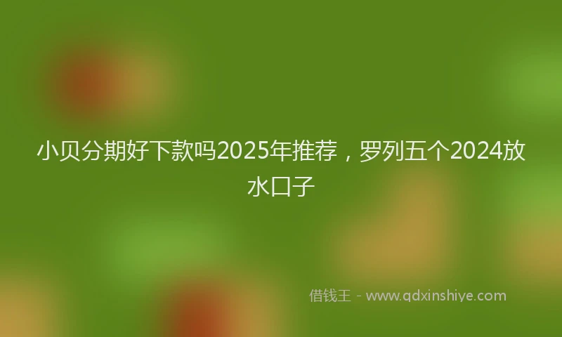 小贝分期好下款吗2025年推荐，罗列五个2024放水口子