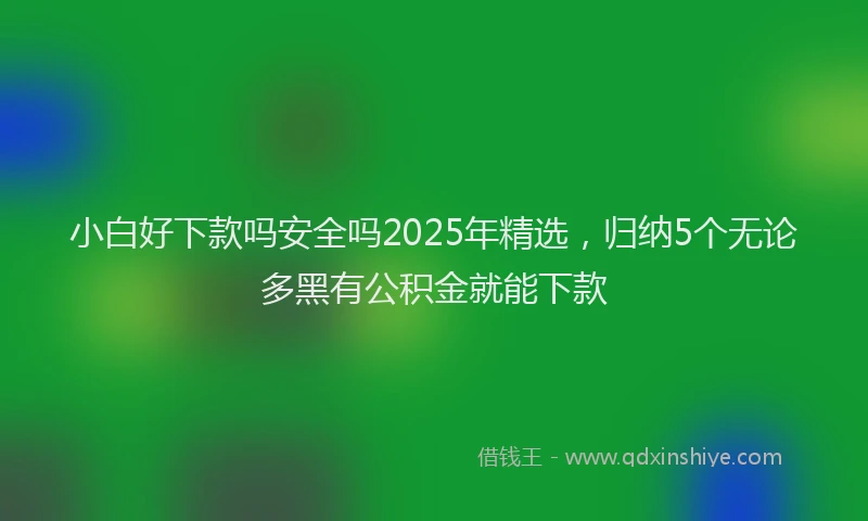 小白好下款吗安全吗2025年精选，归纳5个无论多黑有公积金就能下款
