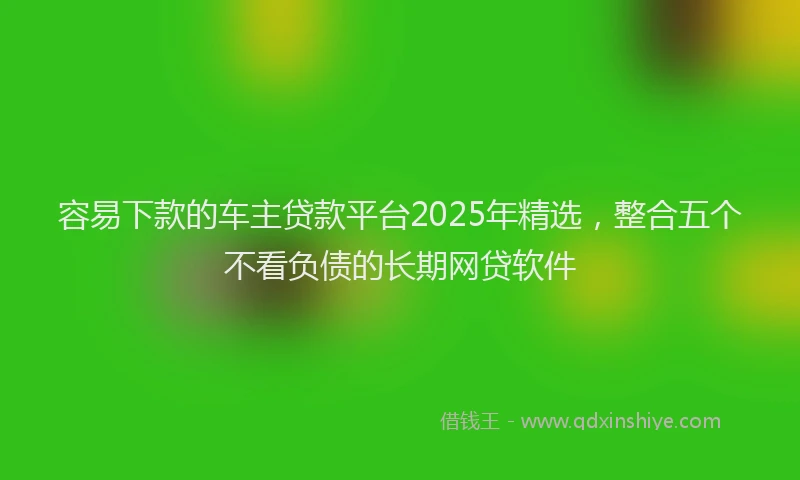 容易下款的车主贷款平台2025年精选，整合五个不看负债的长期网贷软件