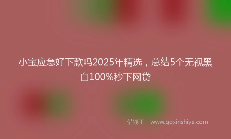 小宝应急好下款吗2025年精选，总结5个无视黑白100%秒下网贷