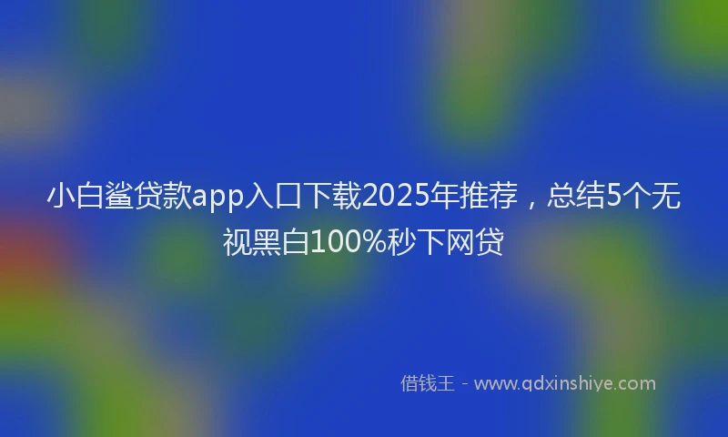 小白鲨贷款app入口下载2025年推荐，总结5个无视黑白100%秒下网贷