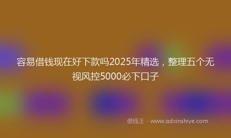 容易借钱现在好下款吗2025年精选，整理五个无视风控5000必下口子