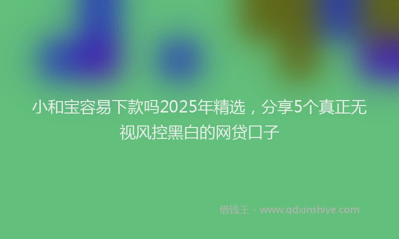 小和宝容易下款吗2025年精选，分享5个真正无视风控黑白的网贷口子