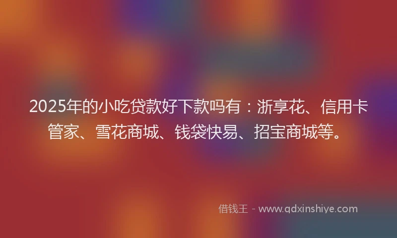 2025年的小吃贷款好下款吗有：浙享花、信用卡管家、雪花商城、钱袋快易、招宝商城等。