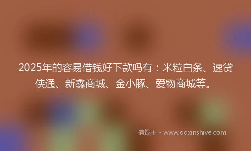 2025年的容易借钱好下款吗有：米粒白条、速贷侠通、新鑫商城、金小豚、爱物商城等。