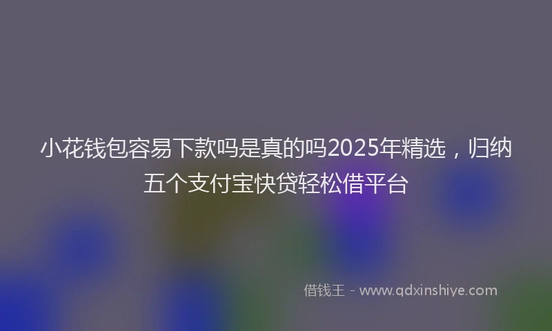 小花钱包容易下款吗是真的吗2025年精选，归纳五个支付宝快贷轻松借平台