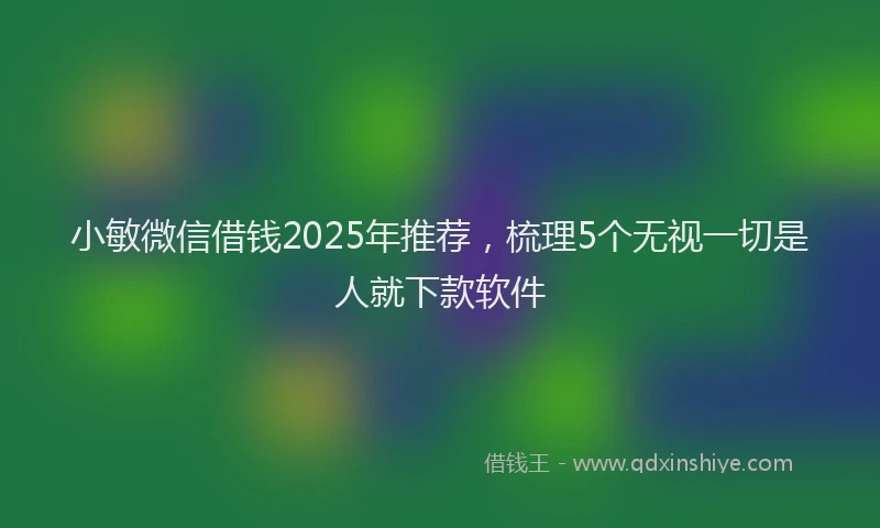 小敏微信借钱2025年推荐，梳理5个无视一切是人就下款软件