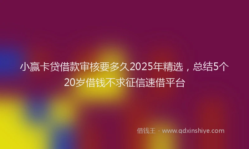 小赢卡贷借款审核要多久2025年精选，总结5个20岁借钱不求征信速借平台