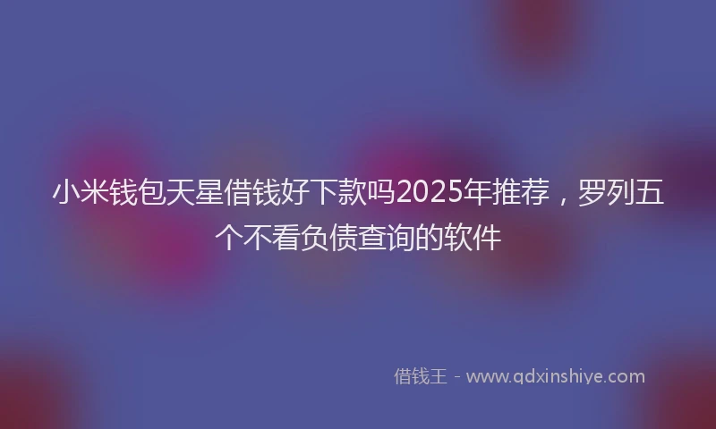 小米钱包天星借钱好下款吗2025年推荐，罗列五个不看负债查询的软件