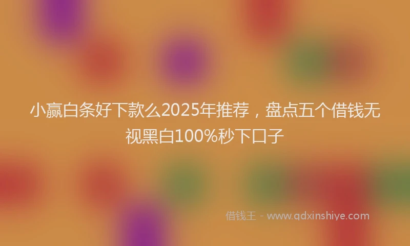 小赢白条好下款么2025年推荐，盘点五个借钱无视黑白100%秒下口子