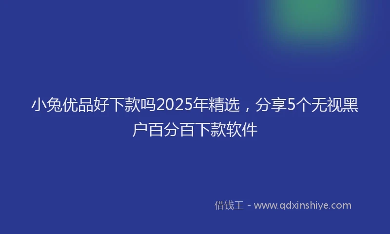 小兔优品好下款吗2025年精选，分享5个无视黑户百分百下款软件