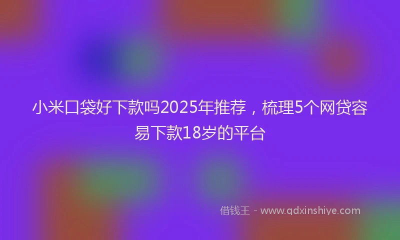 小米口袋好下款吗2025年推荐，梳理5个网贷容易下款18岁的平台