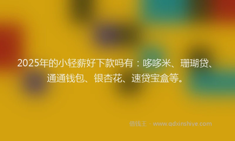 2025年的小轻薪好下款吗有：哆哆米、珊瑚贷、通通钱包、银杏花、速贷宝盒等。