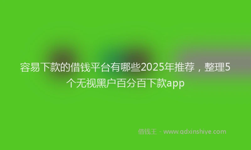 容易下款的借钱平台有哪些2025年推荐，整理5个无视黑户百分百下款app