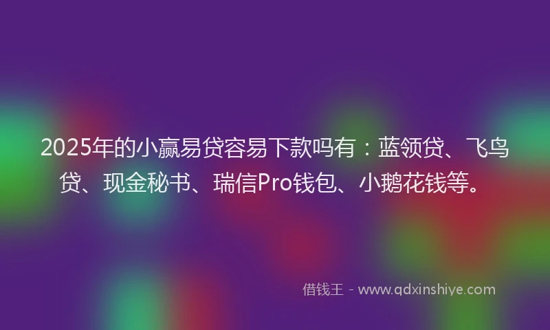 2025年的小赢易贷容易下款吗有：蓝领贷、飞鸟贷、现金秘书、瑞信Pro钱包、小鹅花钱等。