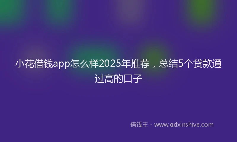 小花借钱app怎么样2025年推荐，总结5个贷款通过高的口子