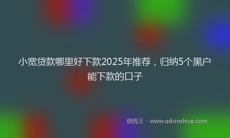 小宽贷款哪里好下款2025年推荐，归纳5个黑户能下款的口子