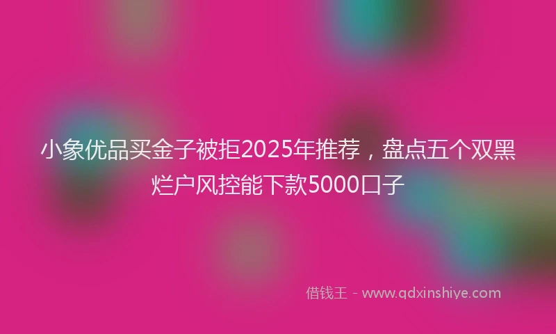 小象优品买金子被拒2025年推荐，盘点五个双黑烂户风控能下款5000口子