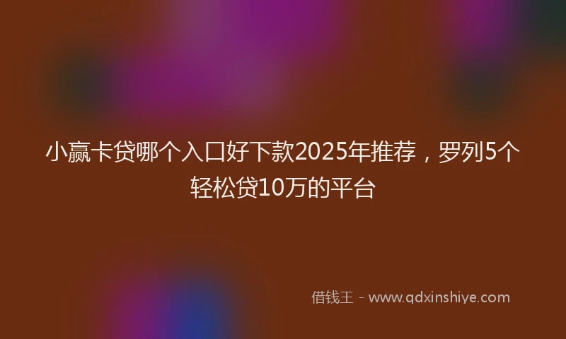 小赢卡贷哪个入口好下款2025年推荐，罗列5个轻松贷10万的平台