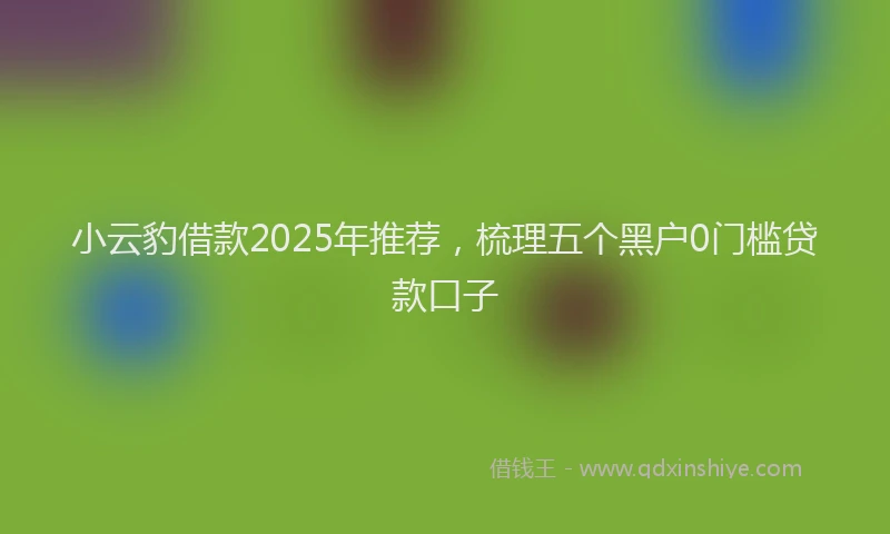 小云豹借款2025年推荐，梳理五个黑户0门槛贷款口子