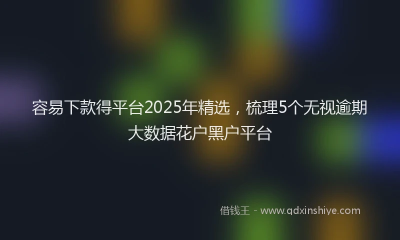 容易下款得平台2025年精选，梳理5个无视逾期大数据花户黑户平台