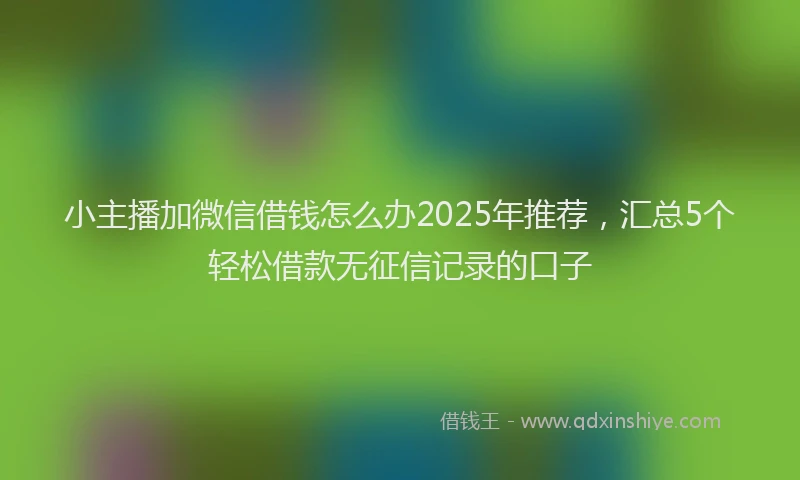 小主播加微信借钱怎么办2025年推荐，汇总5个轻松借款无征信记录的口子