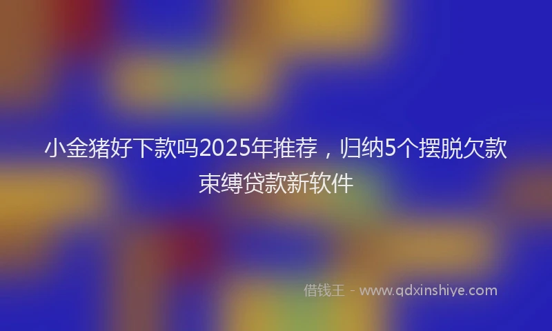 小金猪好下款吗2025年推荐，归纳5个摆脱欠款束缚贷款新软件