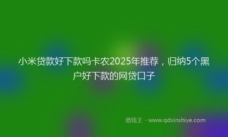 小米贷款好下款吗卡农2025年推荐，归纳5个黑户好下款的网贷口子