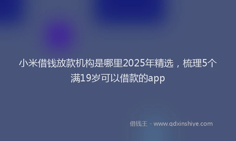 小米借钱放款机构是哪里2025年精选，梳理5个满19岁可以借款的app