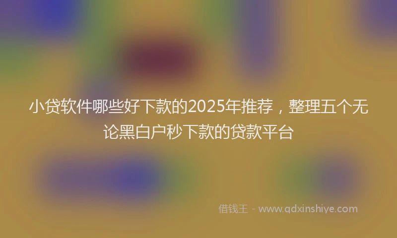 小贷软件哪些好下款的2025年推荐，整理五个无论黑白户秒下款的贷款平台