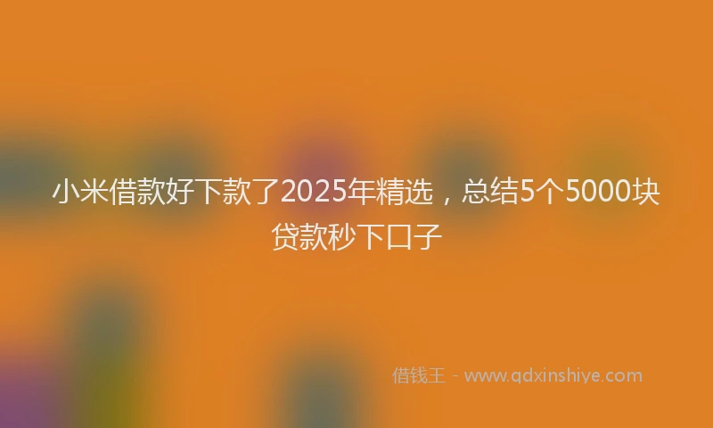 小米借款好下款了2025年精选，总结5个5000块贷款秒下口子