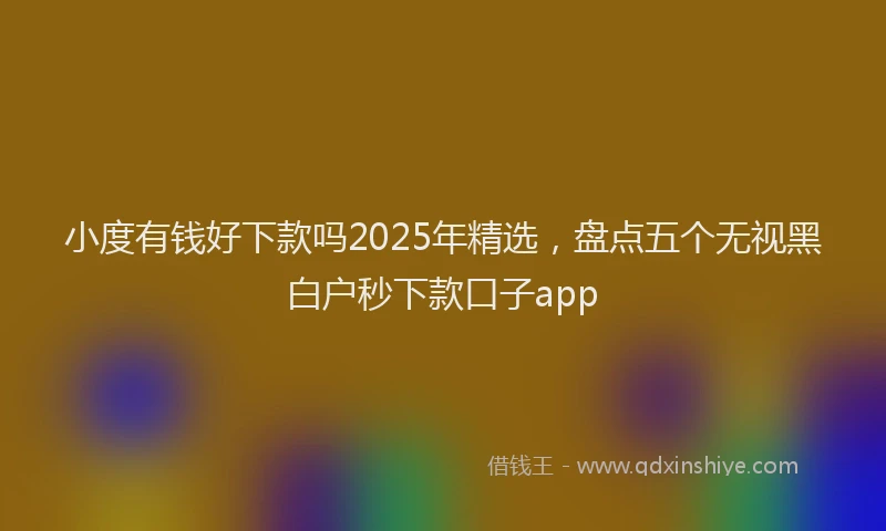 小度有钱好下款吗2025年精选，盘点五个无视黑白户秒下款口子app