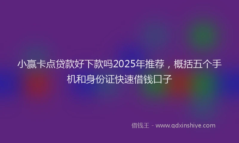 小赢卡点贷款好下款吗2025年推荐，概括五个手机和身份证快速借钱口子