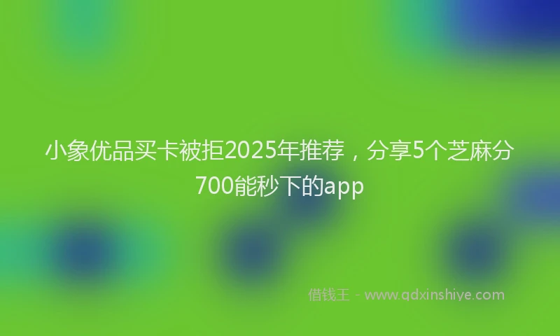 小象优品买卡被拒2025年推荐，分享5个芝麻分700能秒下的app