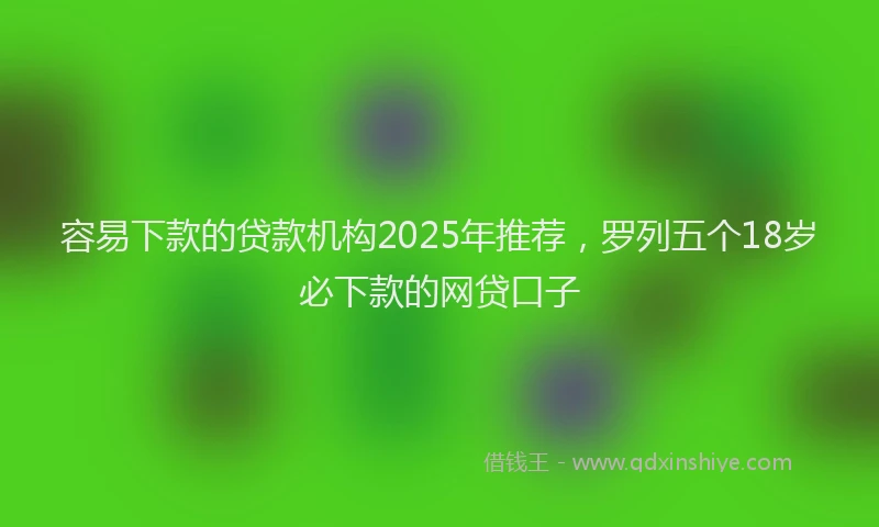 容易下款的贷款机构2025年推荐，罗列五个18岁必下款的网贷口子